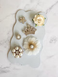 Handcrafted Floral Wine Glass Charms – Rhinestone, Pearl, Crown Accents