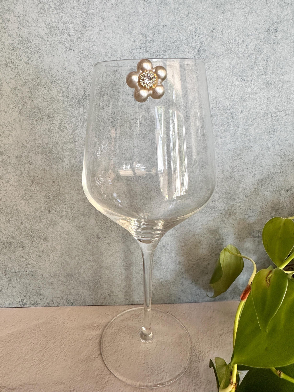 Floral Butterfly Wine Charms, Pearl Embellished Drink Markers, Hostess Gift