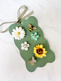 Floral Magnetic Wine Charms, Sparkling Drink Markers, Wedding Favors, Hostess Gift, Set of 6
