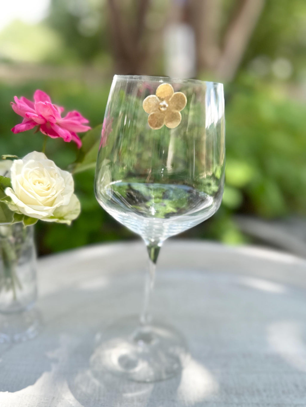 Patriotic Floral Wine Glass Markers, Party gift, 4th of July  – Set of 6
