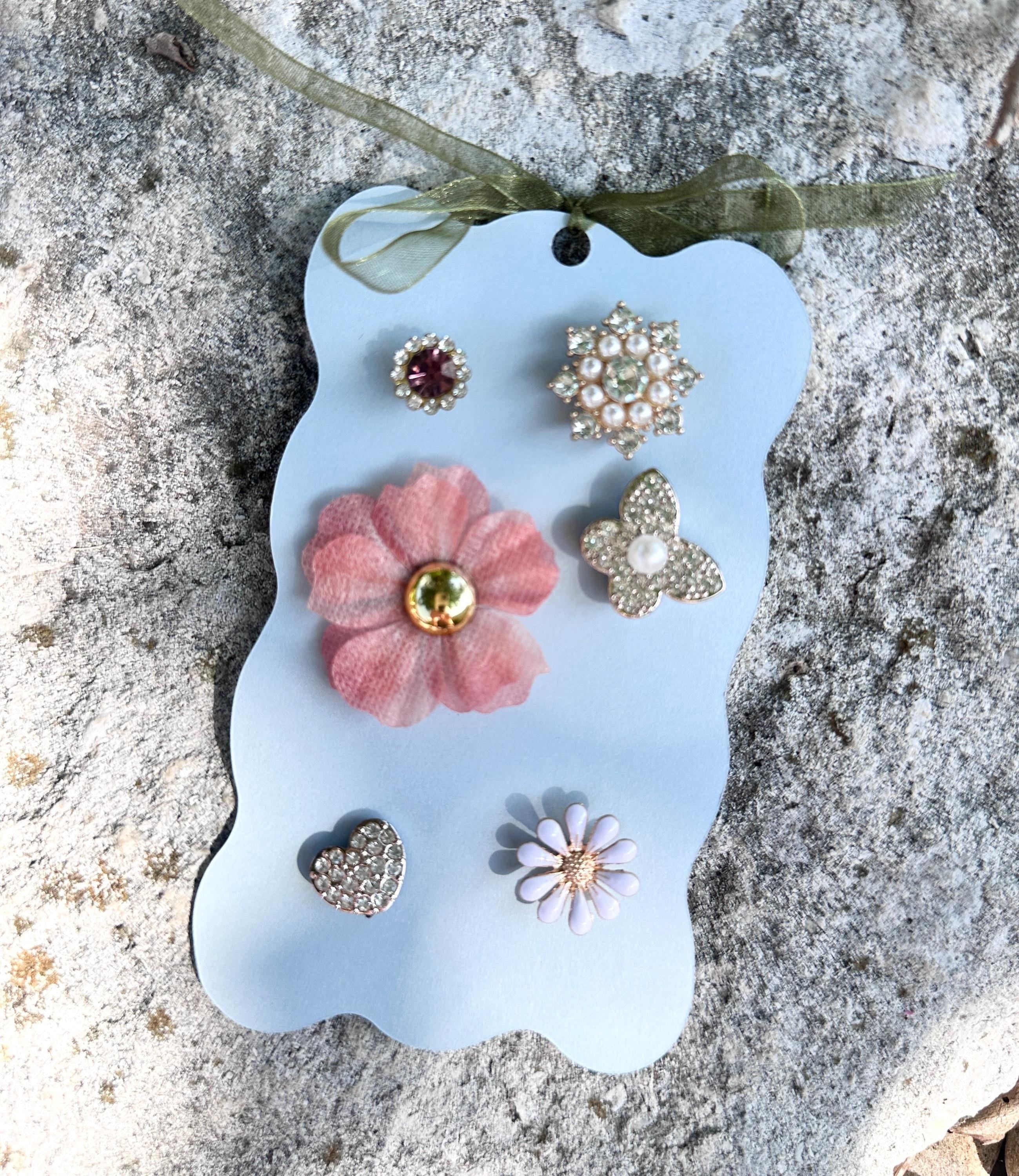 Floral Magnetic Wine Charms, Sparkling Drink Markers, Wedding Favors, Hostess Gift