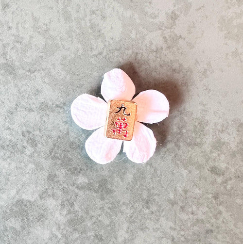 Floral Magnetic Mahjong Wine Charms, Sparkling Drink Markers, Hostess Gift, Set of 6