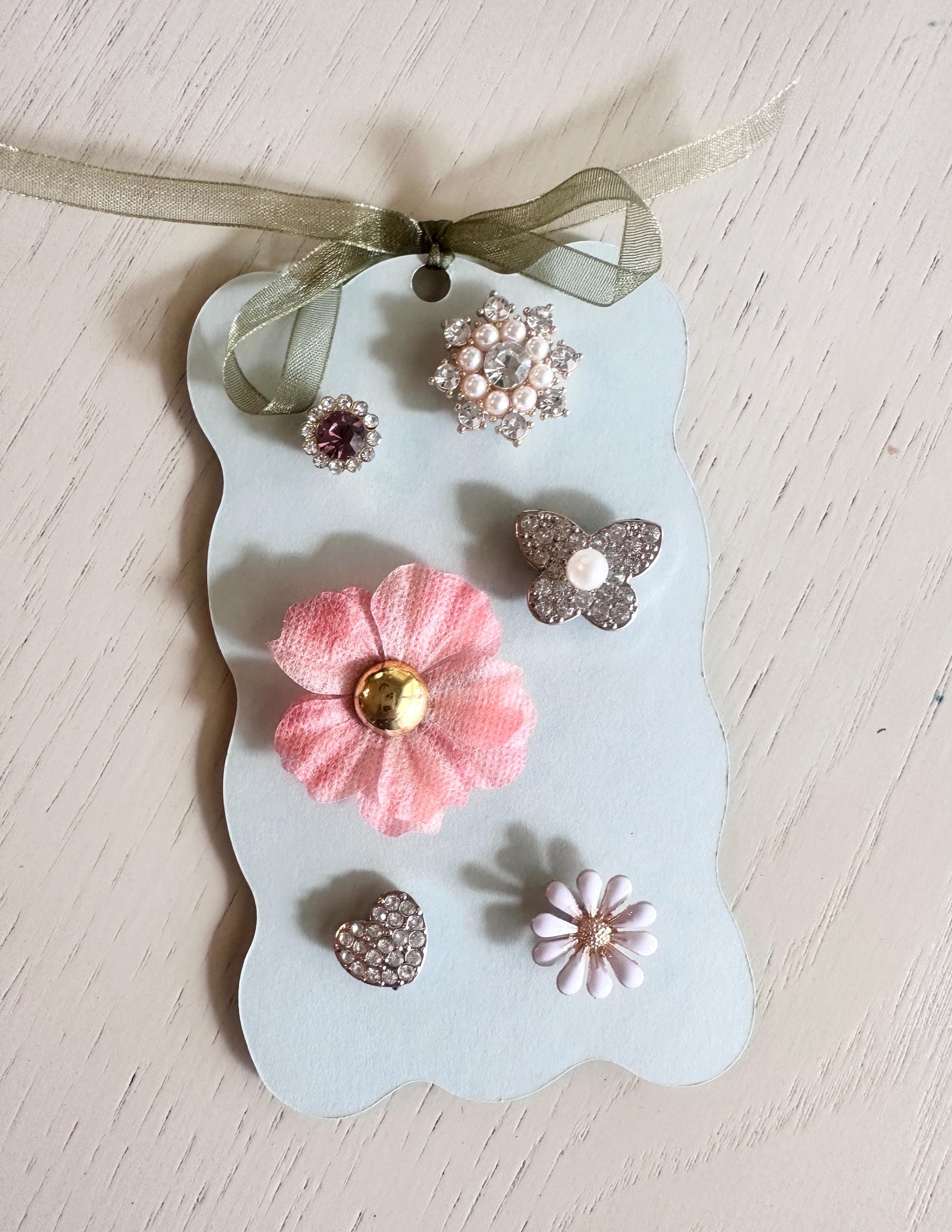 Floral Magnetic Wine Charms, Sparkling Drink Markers, Wedding Favors, Hostess Gift