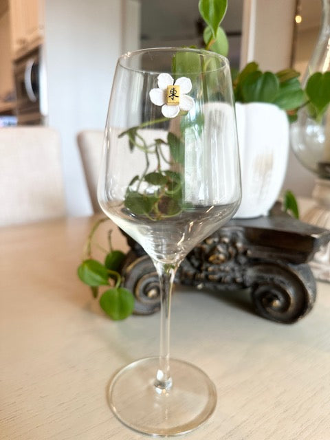 Mahjong Floral Wine Charms – Set of 8 Drink Markers, Game Night Gift, Set of 8