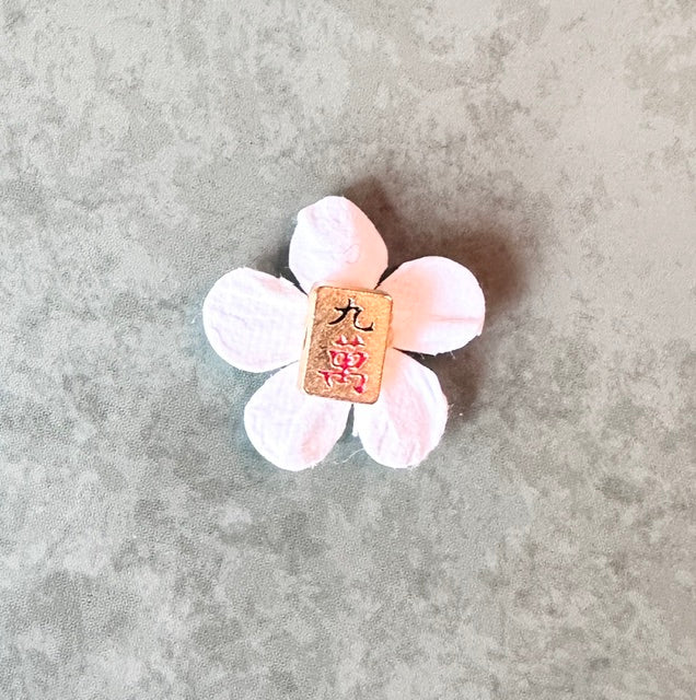 Mahjong Floral Wine Charms – Set of 8 Drink Markers, Game Night Gift, Set of 8