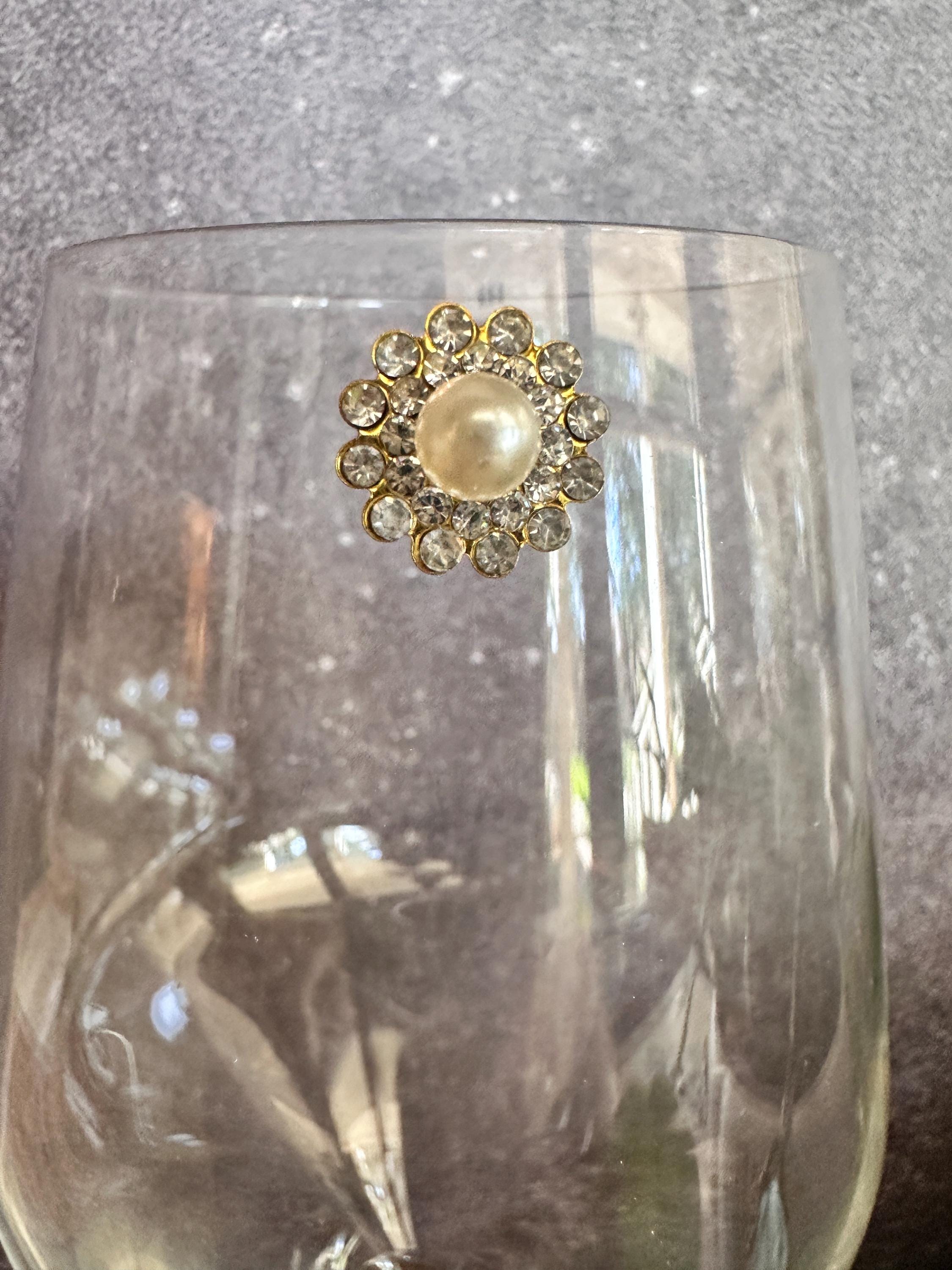 Floral Magnetic Wine Charms, Sparkling Drink Markers, Wedding Favors, Hostess Gift
