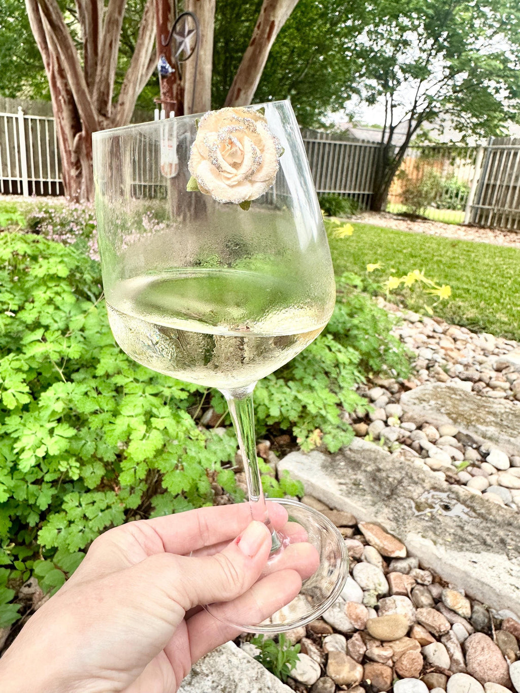 Floral Butterfly Wine Charms, Pearl Embellished Drink Markers, Hostess Gift