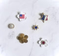 Patriotic Floral Wine Glass Markers, Party gift, 4th of July  – Set of 6