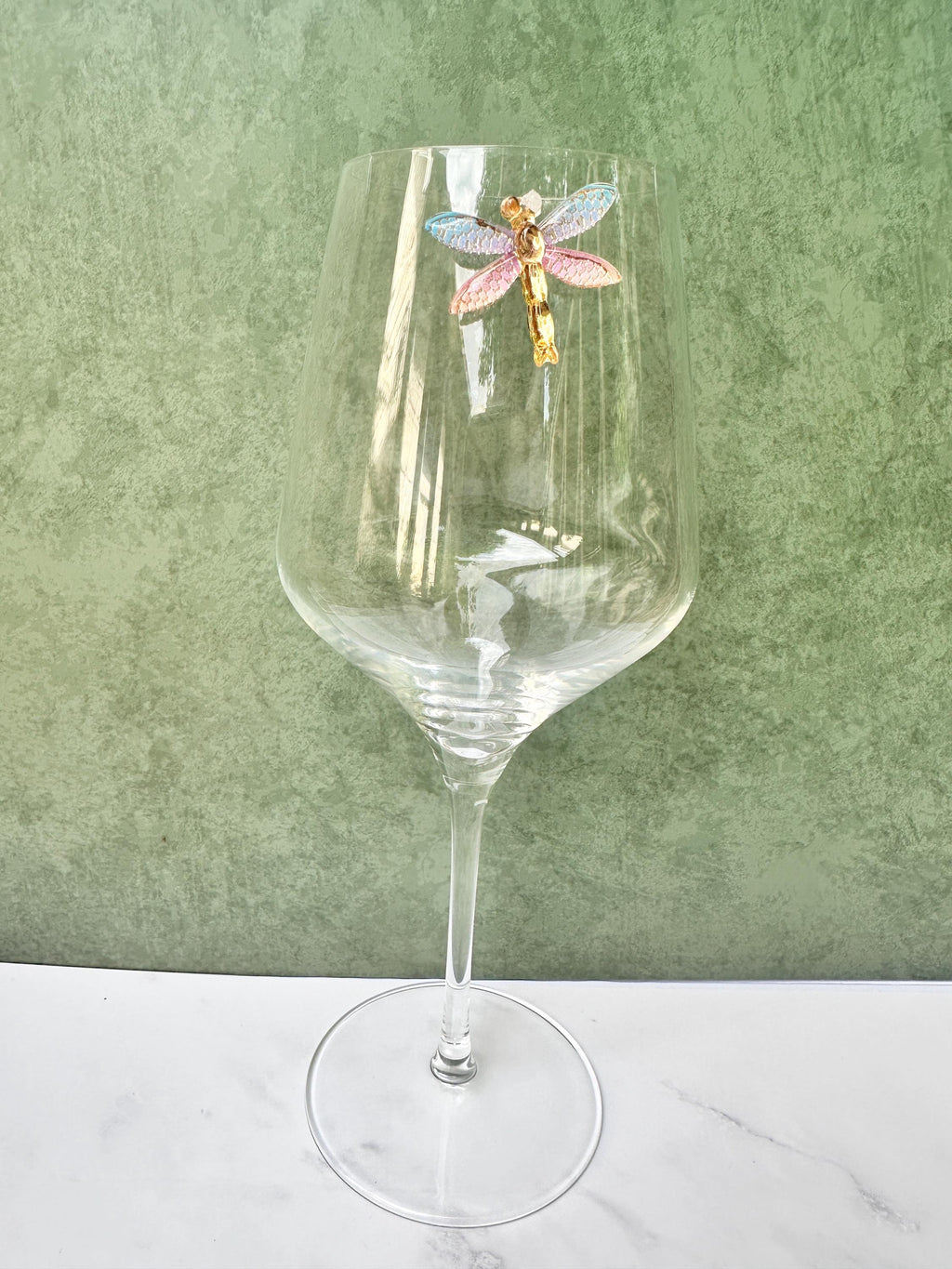 Sparkling Floral Wine Charms, Magnetic Drink Markers, Wedding Favors, Dragonfly Butterfly Set