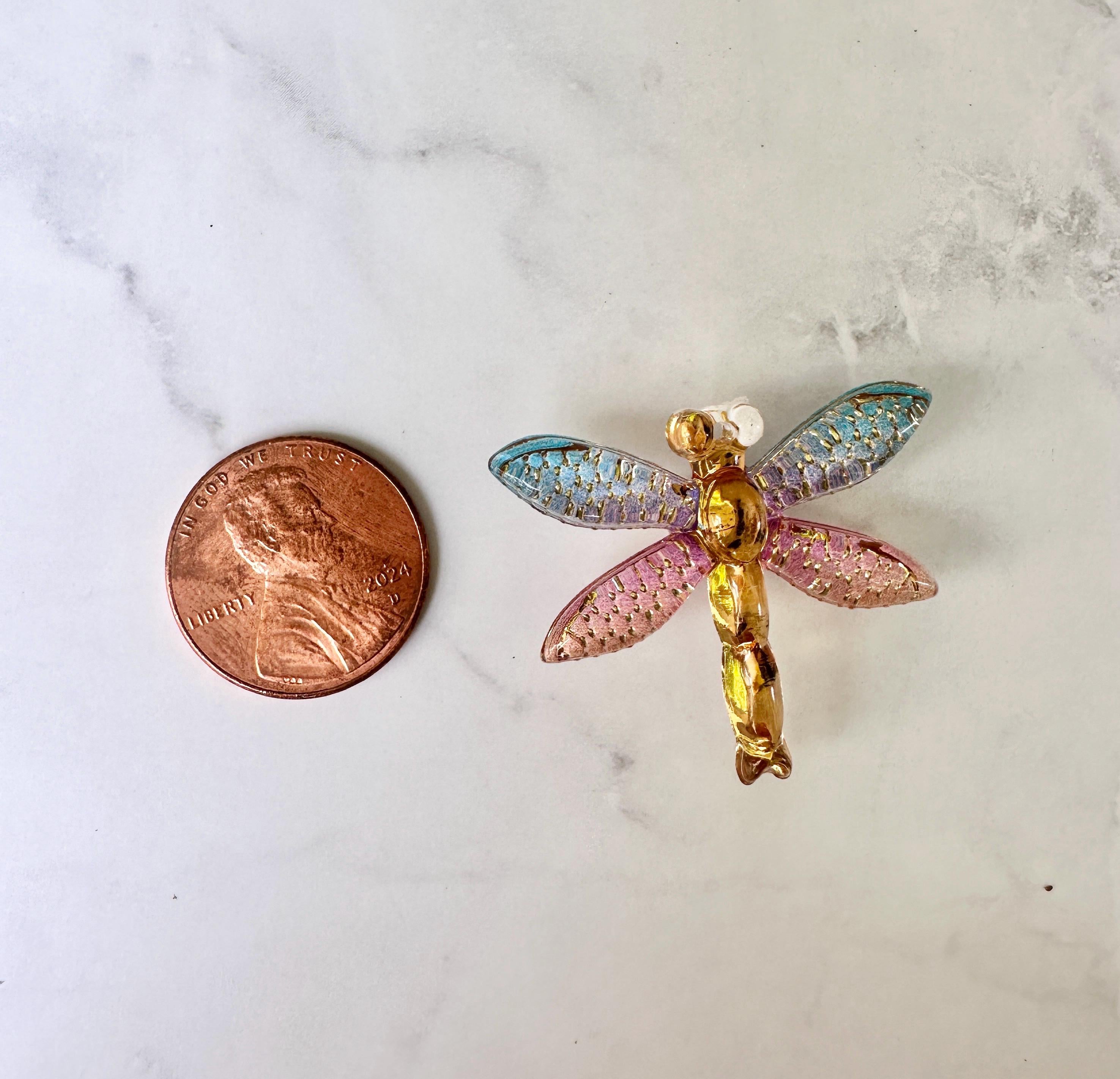 Sparkling Floral Wine Charms, Magnetic Drink Markers, Wedding Favors, Dragonfly Butterfly Set