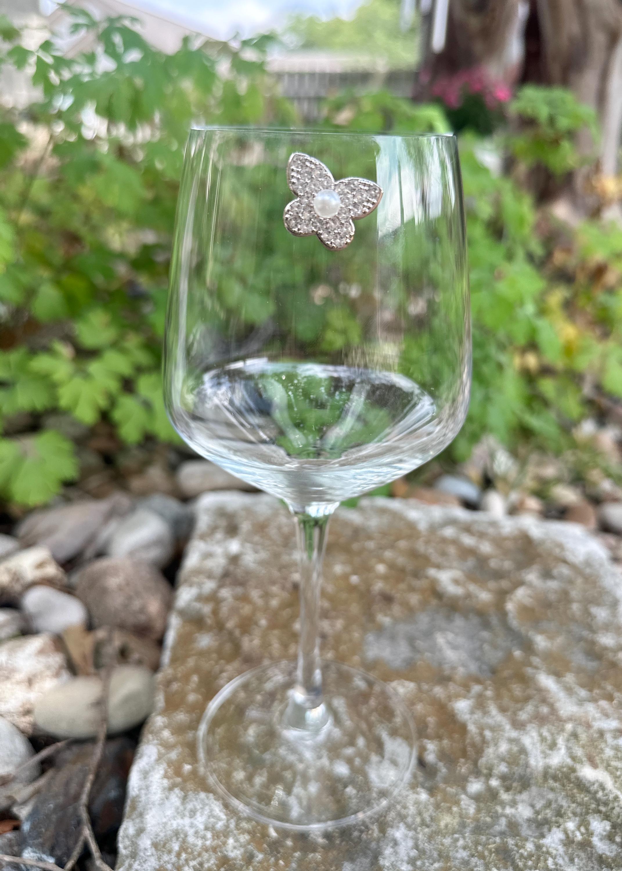 Floral Magnetic Wine Charms, Sparkling Drink Markers, Wedding Favors, Hostess Gift