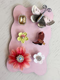 Flowers, Bling and Boots Wine Charms, Sparkling Drink Markers, Wedding Favors, Hostess Gifts, Butterfly Accent, Cowboy Boots