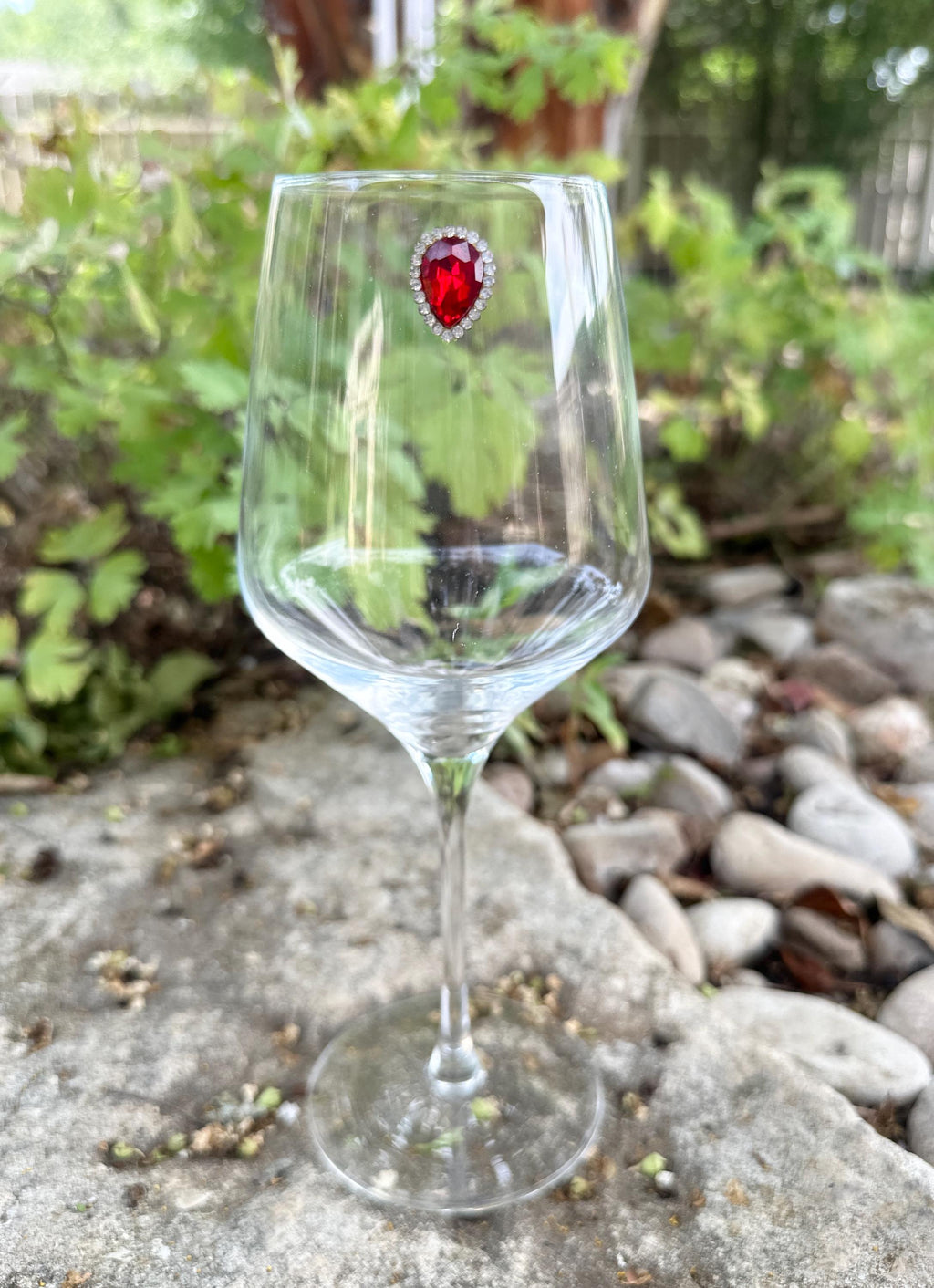 Rhinestone Wine Charms, Jewel-Toned Teardrop Drink Markers, Set of 6