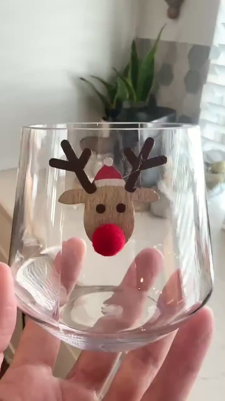 Holiday Drink Markers, Wine Lover Gifts, Christmas Wine Charms, Festive Gift Ideas