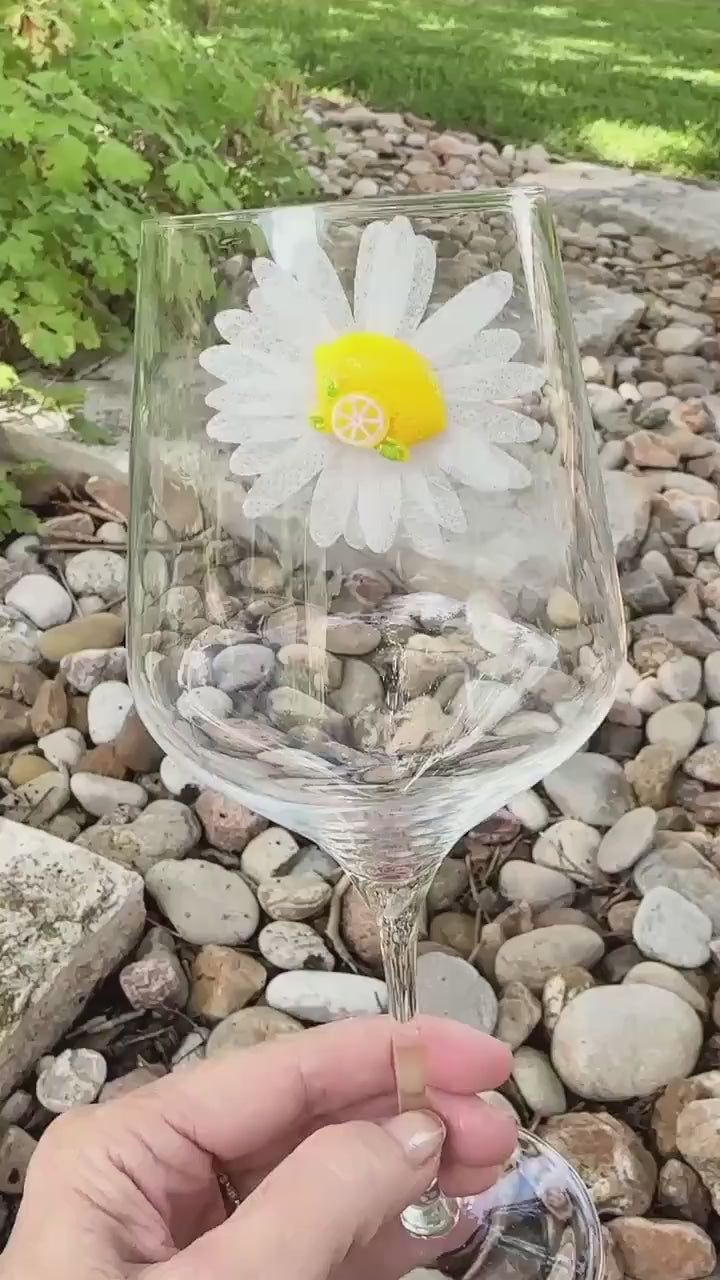 Floral Magnetic Wine Charms, Sparkling Drink Markers, Wedding Favors, Hostess Gift, Lemons, Strawberries